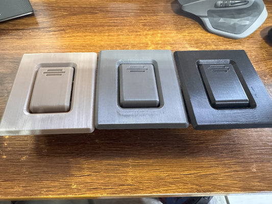 Seat back latch all three colors top end 3/4 view